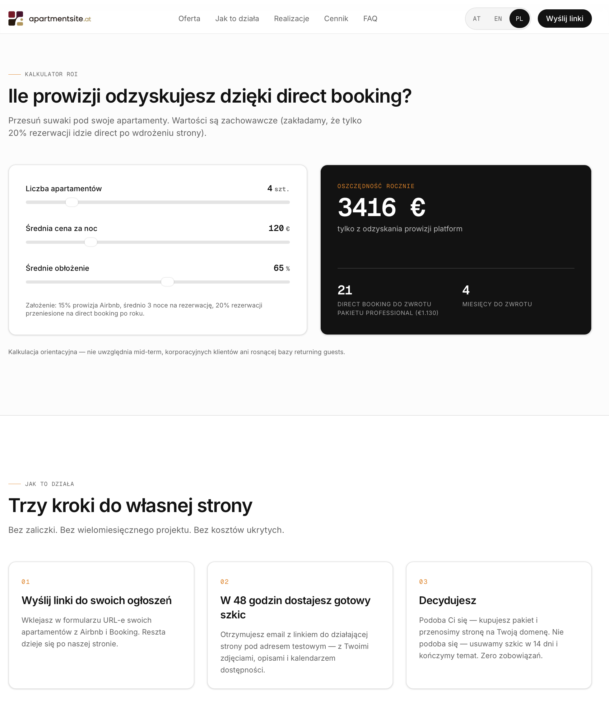 ROI calculator i 3 kroki do własnej strony