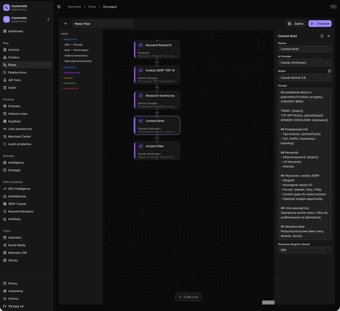 ContentOS — Flows Editor