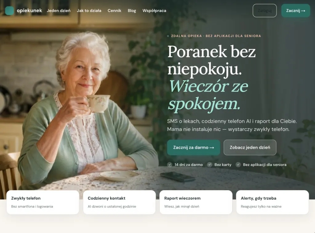 opiekunek.pl — Una mañana sin inquietud. Una tarde con tranquilidad.