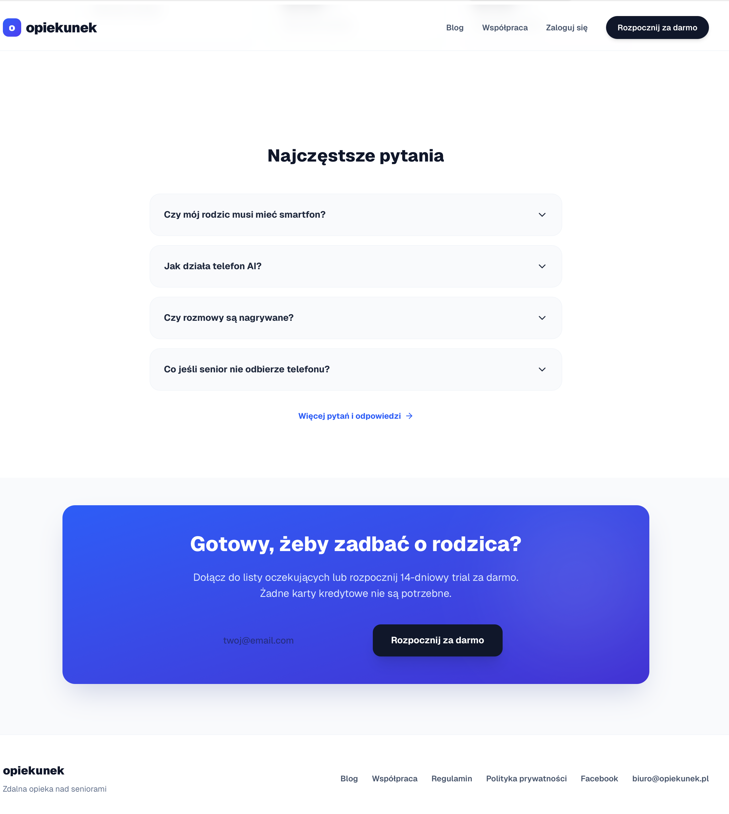 V1 FAQ i CTA