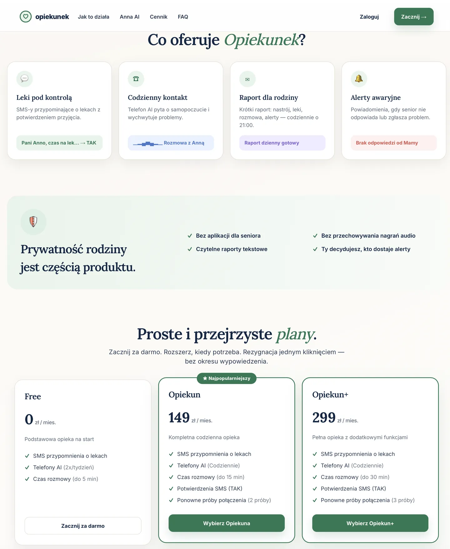 opiekunek.pl — Cómo funciona + Precios